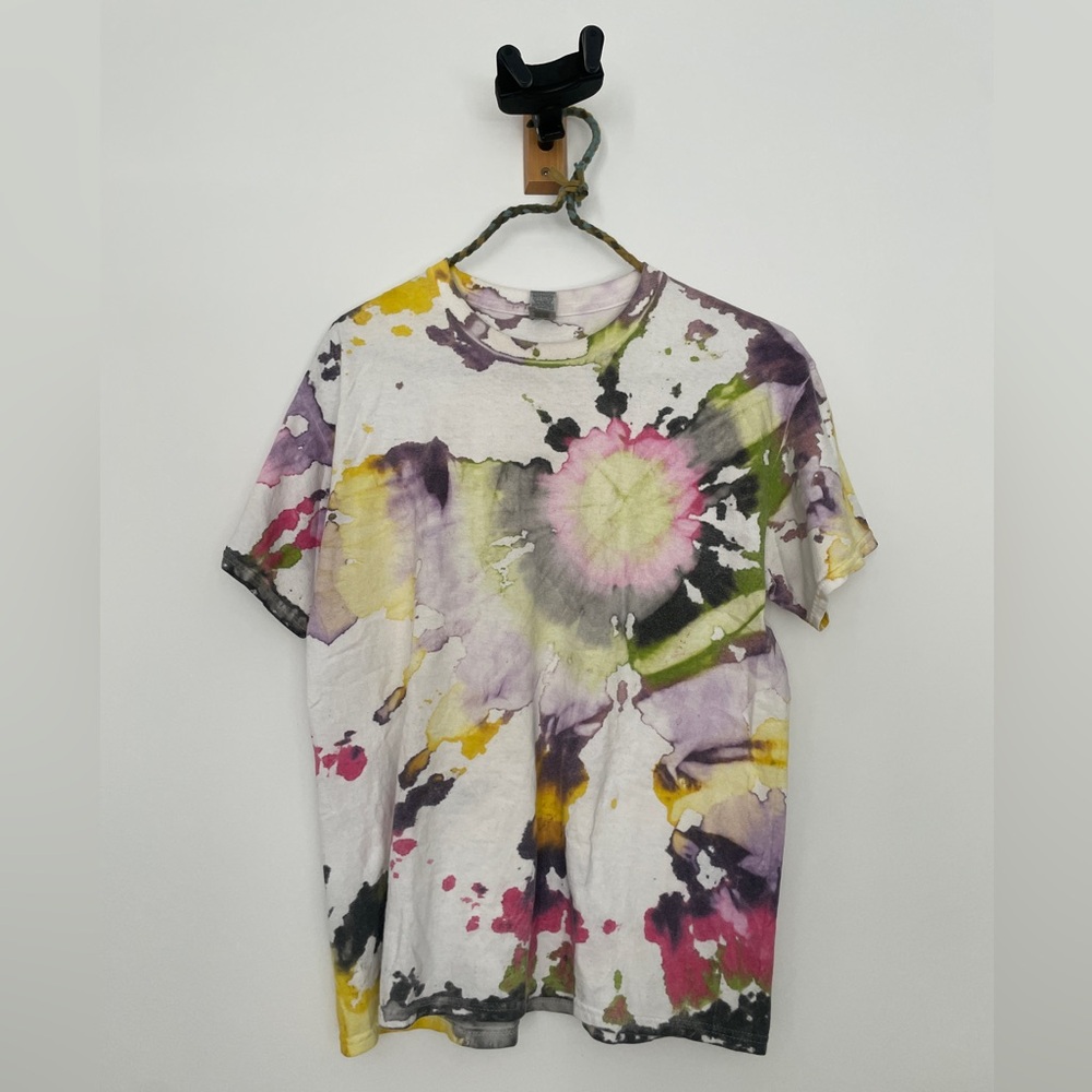 Hand-Dyed Abstract Watercolour Tie-Dye T-Shirt Large